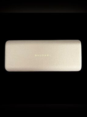 BVLGARI Sunglasses Eyeglasses Large Hard Case Gold Clamshell Sealed Cloth